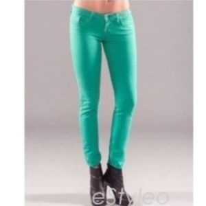 Guess Skinny Ankle Jeans Slim Fit Med Rise Teal